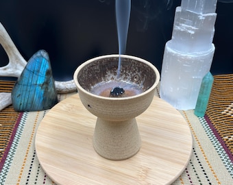 Copalera artesanal / Quemador de incienso / Cuenco de cerámica para sahumerios, rituales y limpiezas