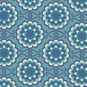 Fancy Buttons Blue, Blue Floral Fabric,  Quilting Cotton, Fabric, Artgallery Fabric,