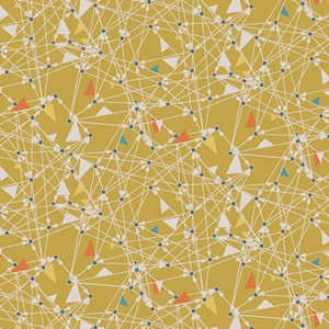 Art Gallery Fabrics, Chromamatics Triangular, Mustard, Sewing, Fabric, Modern, Abstract,