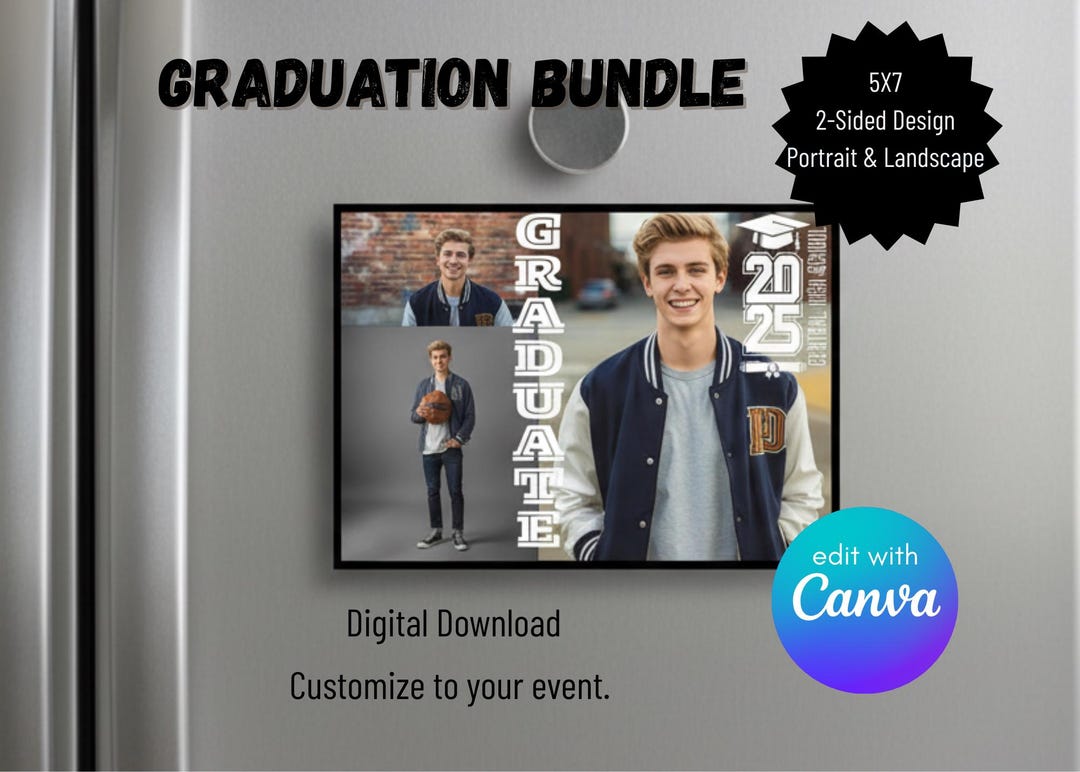 Block Letters Graduation Announcement Invitation Digital Download - Etsy