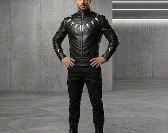 Superhero Cosplay, Handmade Genuine Leather Jacket | Costume for Men, Movie Replica Jacket, Free T-Shirts