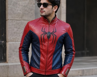 Spider-Man Brand New Day Jacket – Men’s Red Blue Leather Cosplay Outerwear