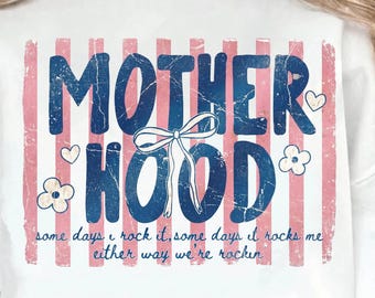 Motherhood PNG | Trendy Mom Design Distressed & Clean Mom Life Graphic (Digital Download)