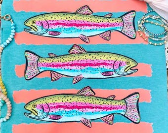 Rainbow Trout PNG, Distressed Clean Fish Design (Digital Download)