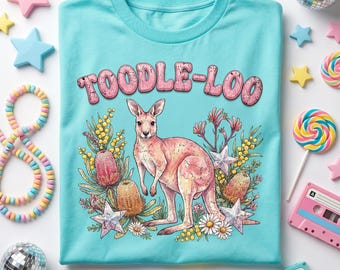 Toodaloo Kangaroo PNG, Retro Preppy Kangaroo Graphic (Digital Download)