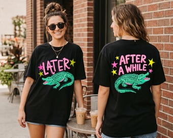 Later Gator Crocodile PNG, After While Retro Distressed Design (Digital Download)