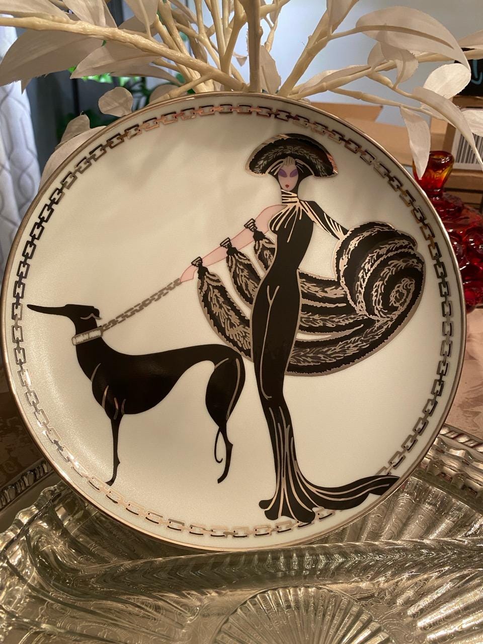 Erte Symphony Black - Franklin of Mint House Figurine Porcelain In