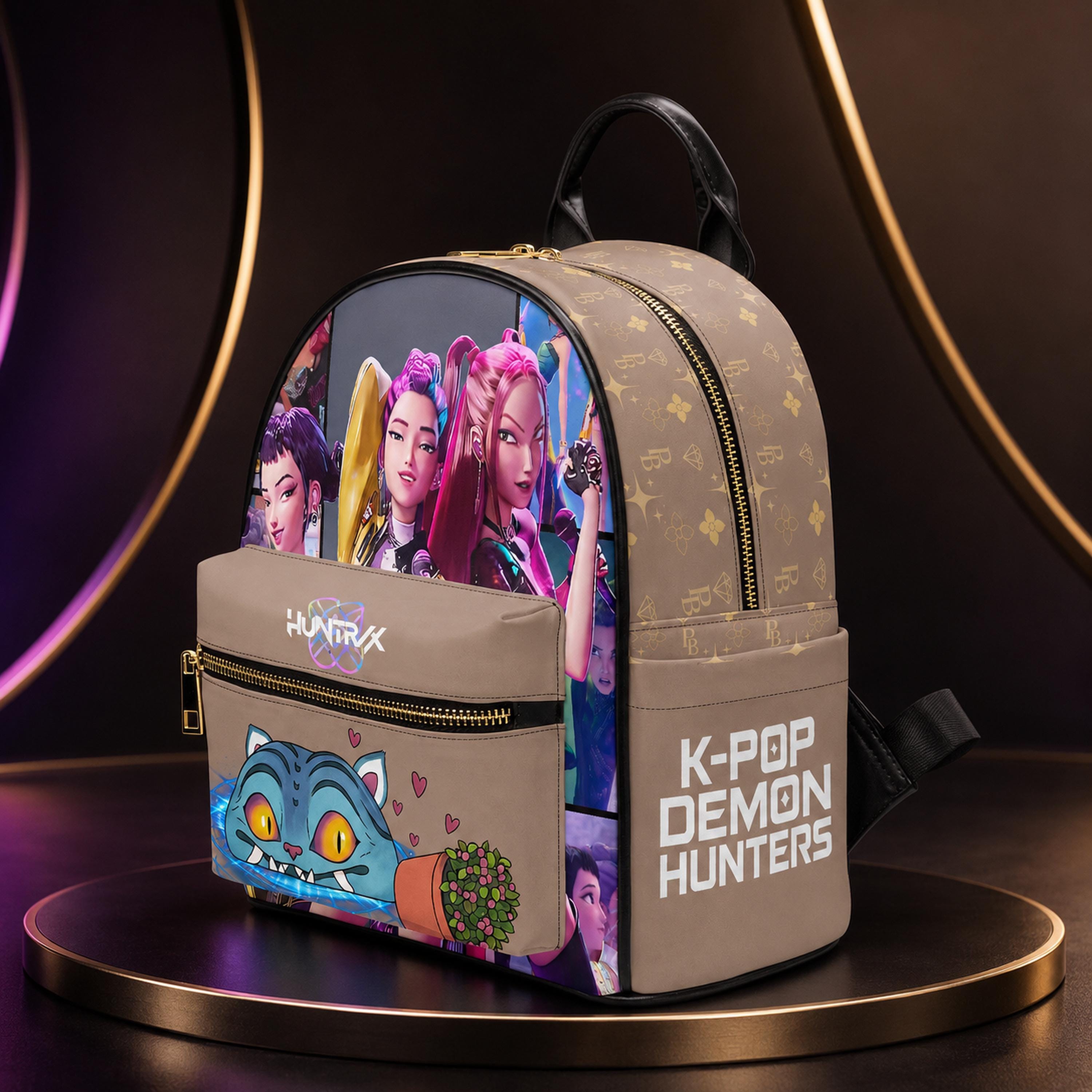 PixlBloomAnime Golden Idol Trio Mini Backpack - Brown K-Pop Collector Edition