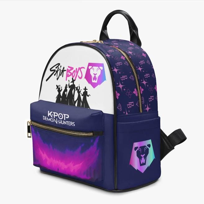 Discover Dark Anime Mini Backpack Neon Purple Fantasy School Bag