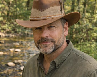 Western Cowboy Leather Hat Handmade, Unisex Festival, Gift for him