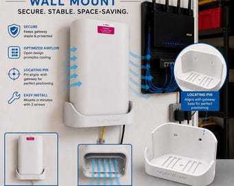 Nokia XS2426X-A Wall Mount | Nokia 5G Gateway Mount | T-Mobile Fiber Gateway Holder | Router Wall Bracket | Space Saving Mount
