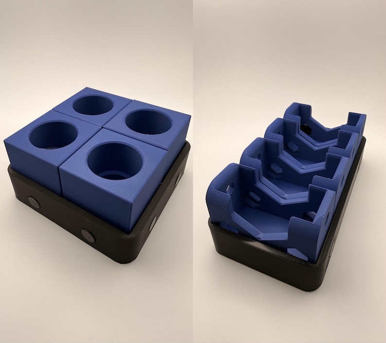 Sistema organizador de micrófonos inalámbricos / Soporta micrófonos de solapa y de mano / Base magnética modular / Listo para eventos y producciones de DJ Blue