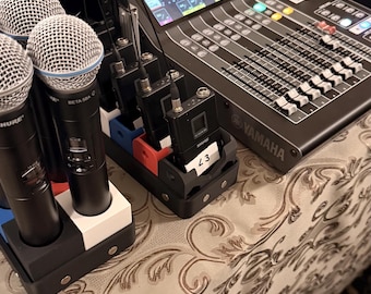 Shure ULXD / SLXD Mic Organizer System | Lav + Handheld Storage | Magnetic Modular Base | DJ, Corporate & Live Event Ready