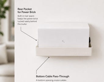 Verizon CR1000A / CR1000B Horizontal Wall Mount Shelf | Hidden Power Brick Channel | WiFi Router Mount | Cable Management Shelf