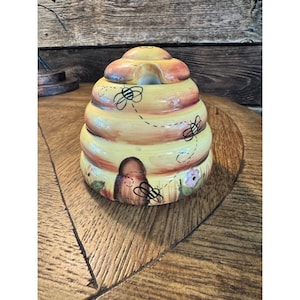 Cheri Lane Honey Bee Ceramic Beehive Honey Pot Jar Cherison Enterprises 03028