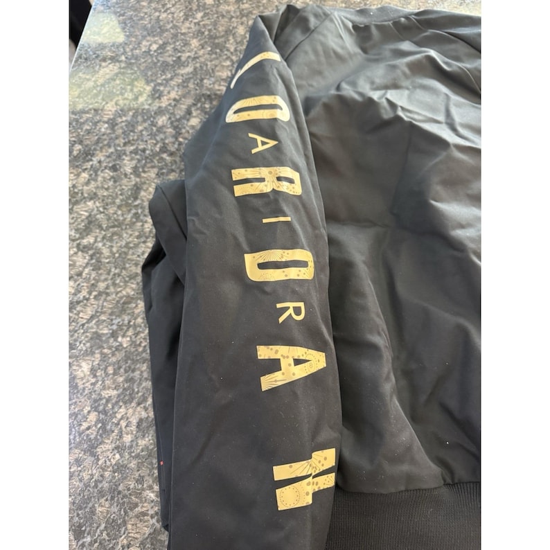 VTG Nike Air Jordan grote bomberjack met volledige ritssluiting en vuurwerk. Pre Loved L afbeelding 9