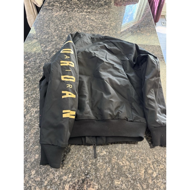 VTG Nike Air Jordan grote bomberjack met volledige ritssluiting en vuurwerk. Pre Loved L afbeelding 10