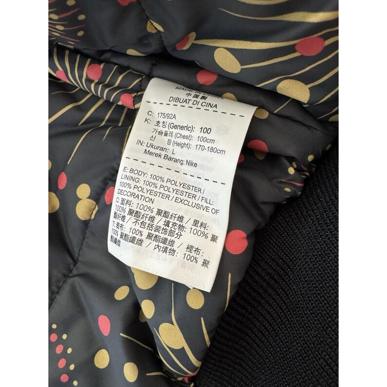 VTG Nike Air Jordan grote bomberjack met volledige ritssluiting en vuurwerk. Pre Loved L afbeelding 7