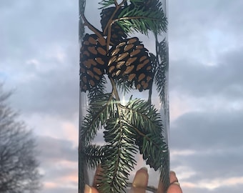 Pine cone and needles vase