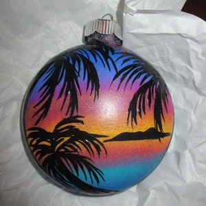 Tropical palm tree Christmas ornament
