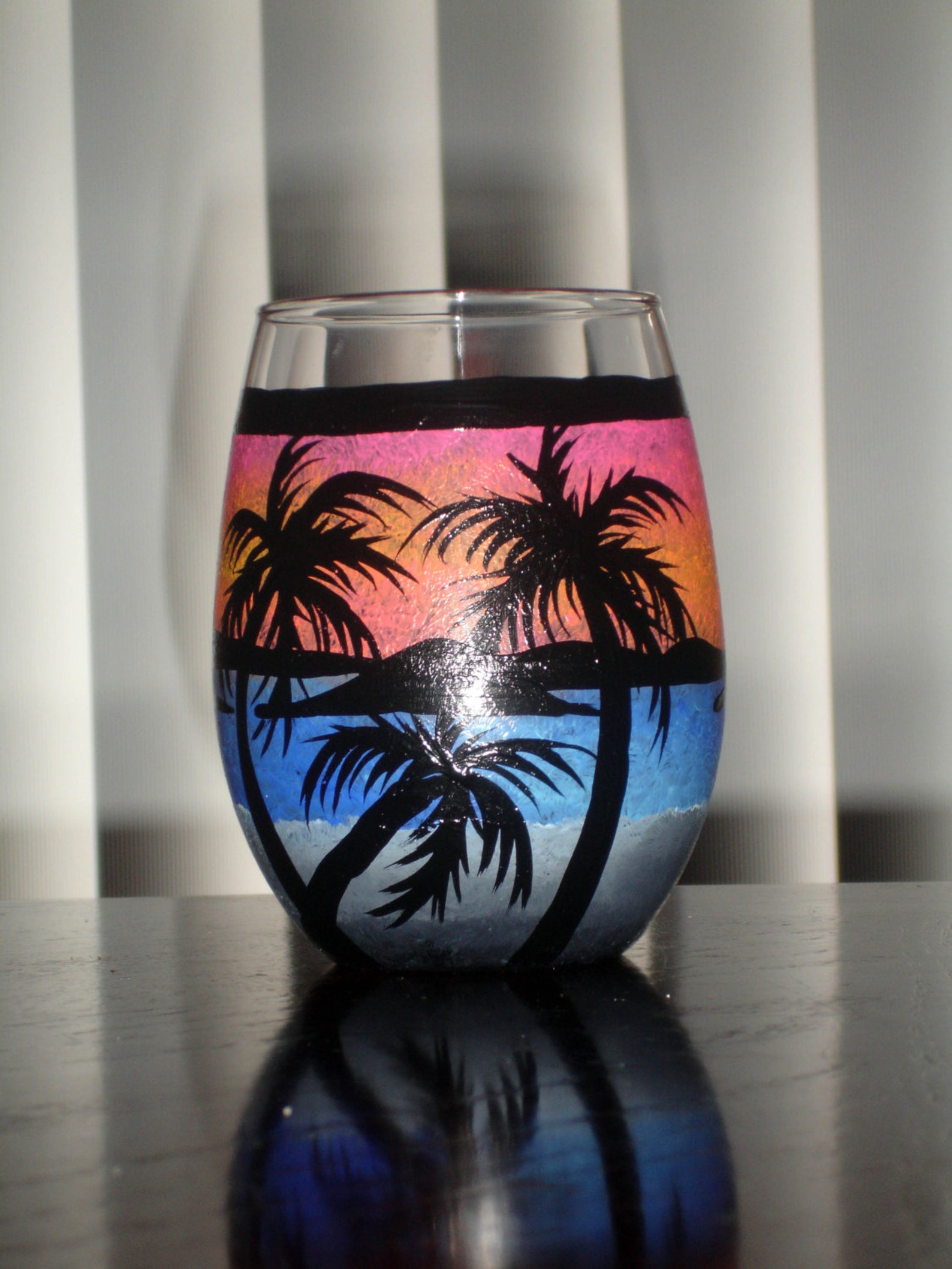 Tropical Wine Glass - Etsy
