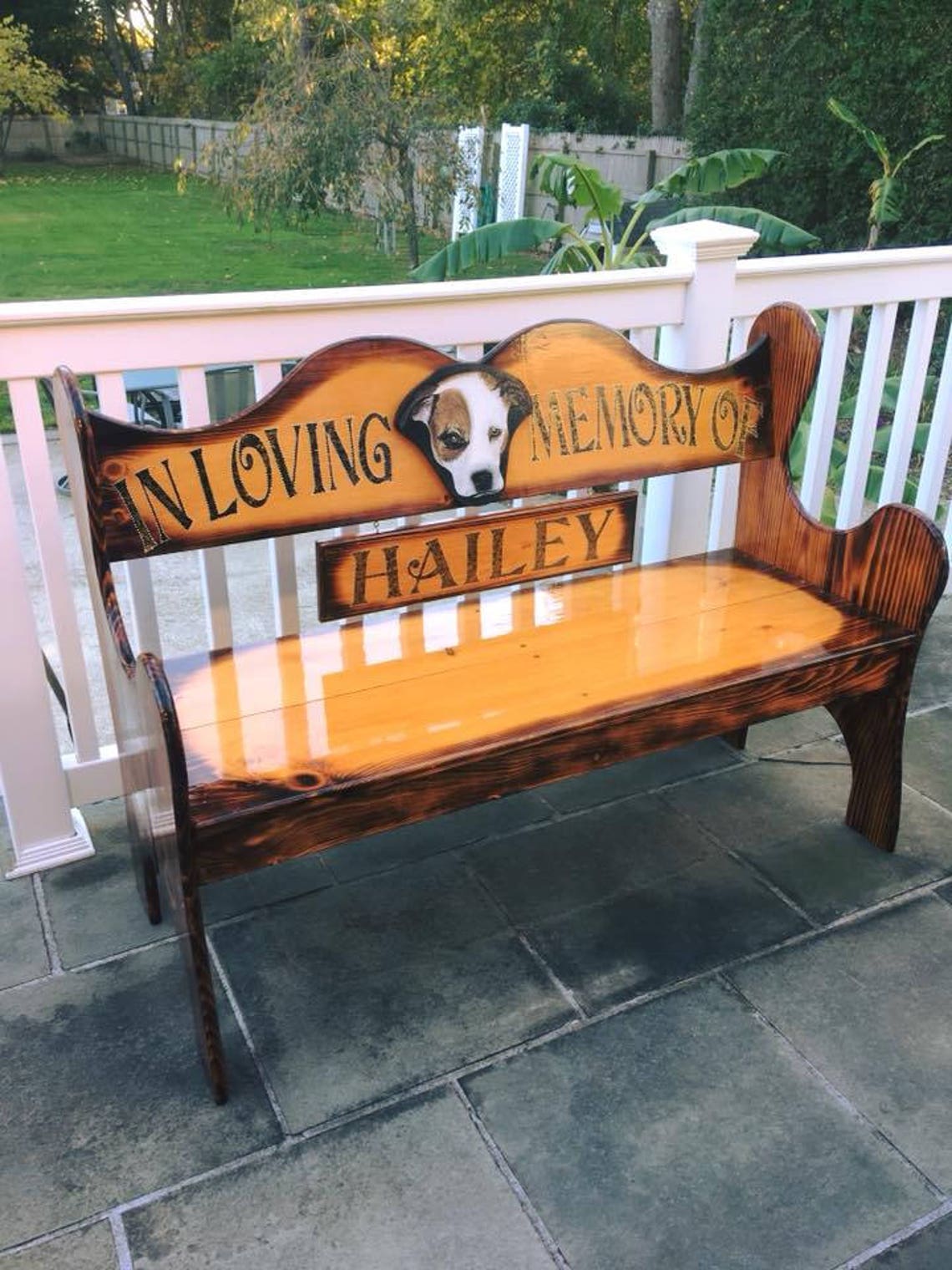 Adult size Pet memorial bench Etsy