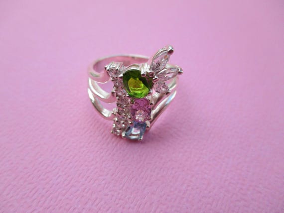 Sterling Silver Multi Stone Ring - image 2