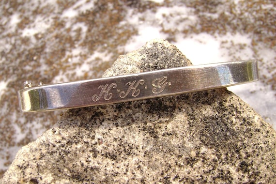 Sterling Silver K K G Monogrammed Bangle Bracelet - image 1