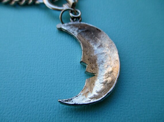 Silver Half Moon Necklace with Toggle Clasp - image 4