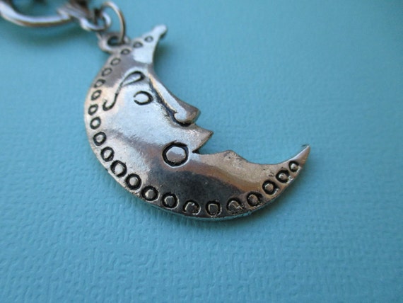 Silver Half Moon Necklace with Toggle Clasp - image 3