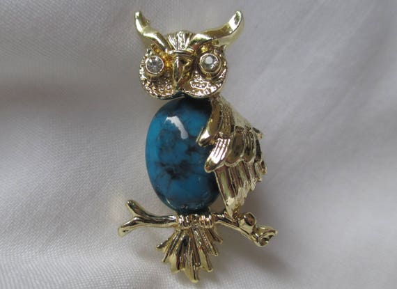 Vintage Owl Brooch - image 1