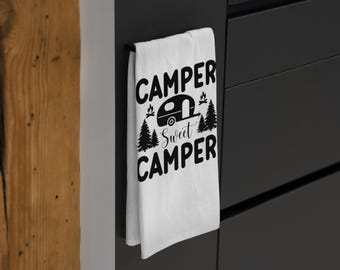 Camper Sweet Camper Tea Towel | RV Camping Cabin Kitchen Decor