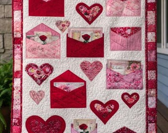 Love Letter Quilt Pattern 03166D – Valentine Heart Mail Wall Hanging (Printed Paper)