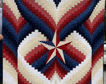 Waves of Valor 03272D - Printed Paper Quilt Pattern – Fourth of July / Americana Star Quilt