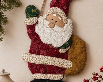 Chubby Claus 02945D Quilt Pattern, Chubby Claus Applique, Mini Quilt Wall Hanging (Physical Paper)