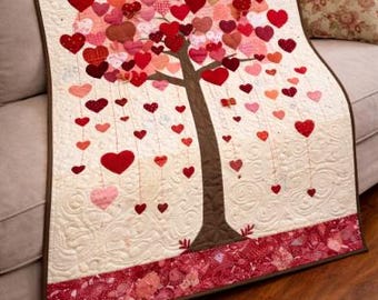 Tree of love 3079D Quilt Pattern – Scrappy Heart Applique Wall Hanging (Printed Paper)