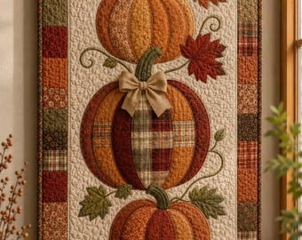 Pumpkin Charm 03639V- Pumpkin Quilt Pattern Autumn Wall Hanging