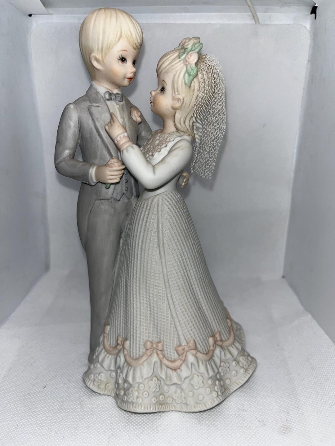 Vintage Lefton Christopher Collection Bride & Groom Cake Topper/music ...