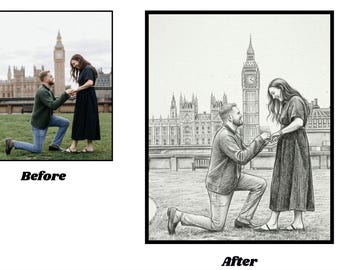 Custom Photo to Pencil Sketch | Personalized Portrait Drawing from Any Photo