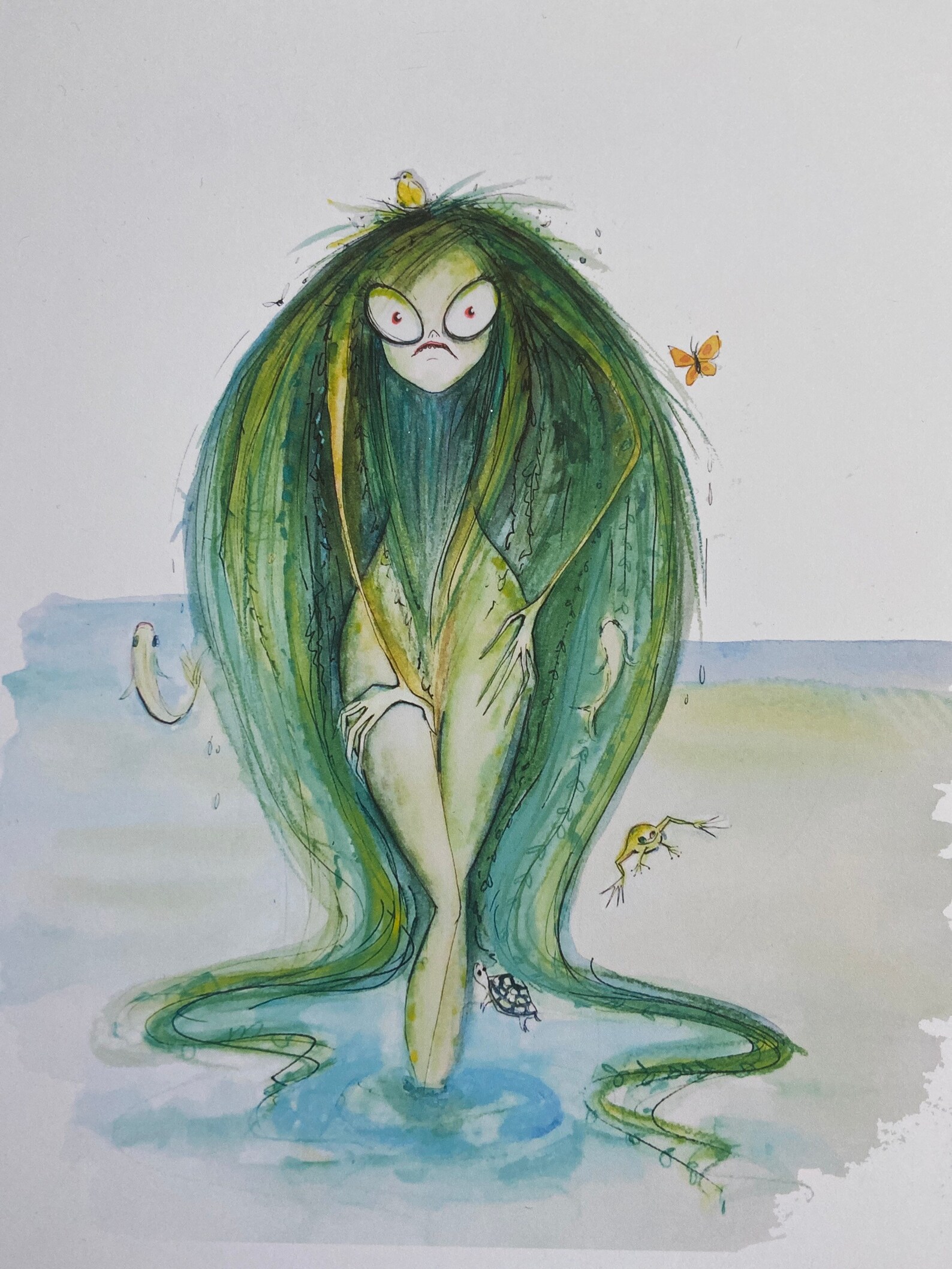 Black swamp woman print  etsy