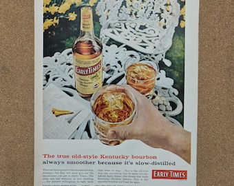1958 Early Times Bourbon Advertisement - Colgate Palmolive on Reverse - LIFE Magazine - Vintage Beverage Ad