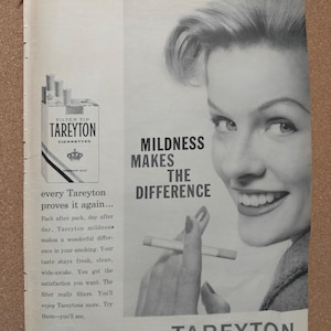 1958 Tareyton Filter Tip Cigarettes Advertisement - LIFE Magazine - Vintage Tobacco Ad