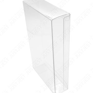 May include: A clear, rectangular plastic box with a hinged lid. The box is transparent, allowing visibility of the contents. The design is simple and functional, suitable for packaging or storage.