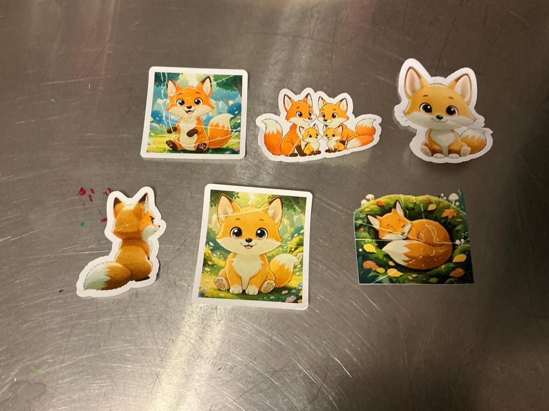 6 Pack Fox Stickers Die Cut Long Lasting - Etsy
