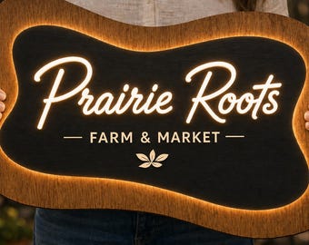 Letrero de madera retroiluminado LED personalizado en capas / Letrero comercial iluminado / Letrero con logotipo acrílico brillante que pasa a través de la luz / Cafetería Restaurante Boutique Bar
