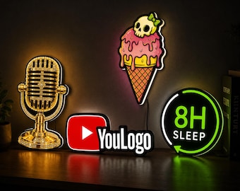 Letrero luminoso LED impreso en 3D personalizado, decoración comercial personalizada