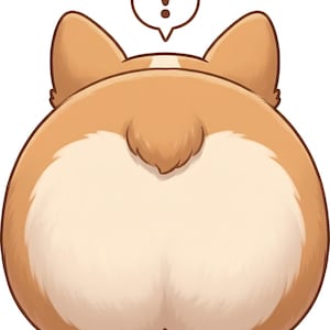 Pegatina de trasero de Corgi, pegatina divertida de perro, pegatina sin borde blanco, regalo para amantes de los Corgis, resistente al agua y a los arañazos, pegatina epoxi para botella de agua