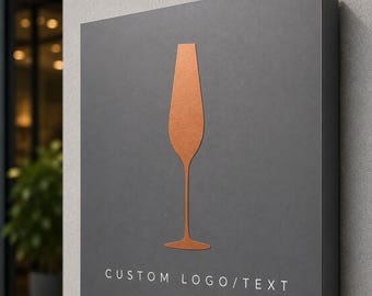 Letrero comercial de aluminio personalizado, logotipo arquitectónico moderno, letrero de pared para escaparate, montaje oculto.