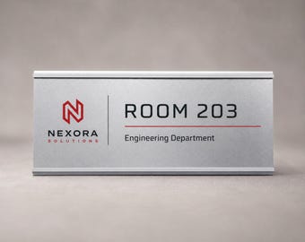 Letrero de puerta de aluminio personalizado / Placa de identificación para oficina en cualquier color / Letrero de habitación deslizante reemplazable / Señalización comercial y empresarial impresa con UV