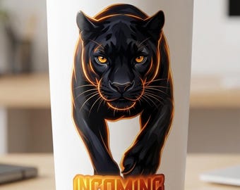 Pegatina "Pantera Negra EN CAMINO", pegatina impermeable sin bordes de animales salvajes.